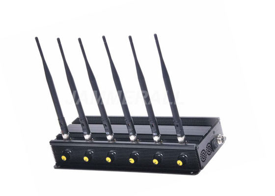 ποιότητας  6 Band Desktop Cell Phone Signal Jammer , Adjustable Cellular 3G 4G WiFi Jammer εργοστάσιο